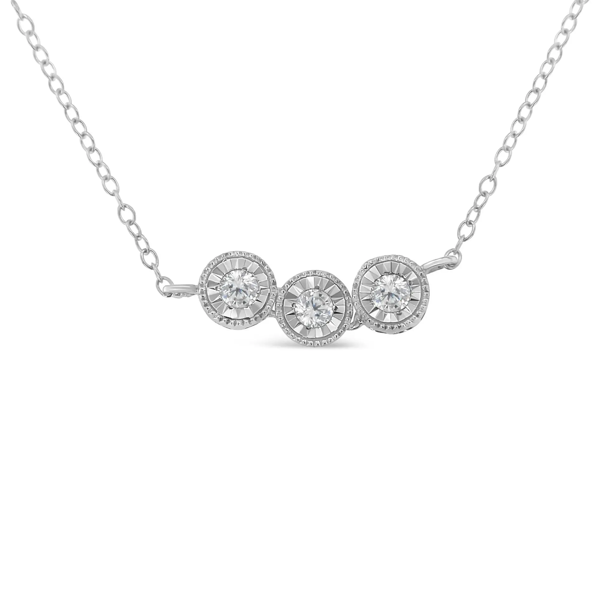 Sterling Silver Round Diamond Pendant Necklace (1/4 cttw, H-I Color, I2-... - $192.69