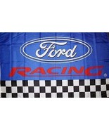 Ford Logo Racing on a 3 x 5 ft blue with white/red trim flag with grommets - $20.00