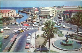 Aerial View Postcard Bridgetown Barbados w/ Old Cars Waterfront - £7.71 GBP