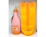 TWO Veuve Clicquot Champagne Insulated Bottle Carriers Holders YELLOW PINK - $27.99