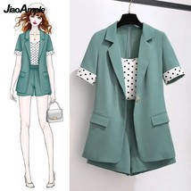 2022 Summer New Suit Jacket Vest Short Three-piece Women&#39;s Elegant Blaze... - £89.39 GBP