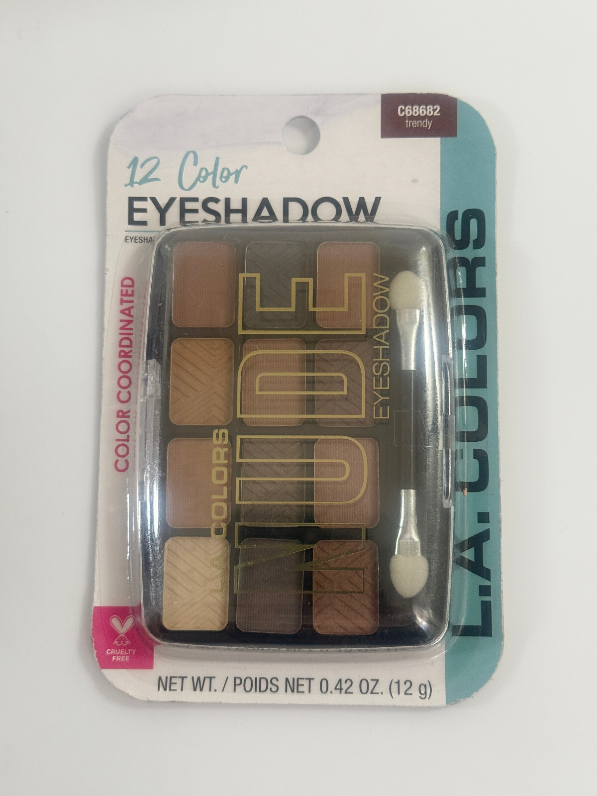 L.A. COLORS 12 Color Nude Eyeshadow Color Coordinated #C68682 Trendy - $7.91