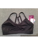 Motionwear Racerback Strapy Bra Top Crop Dance Sports Fitness Black Nwt ... - $20.79