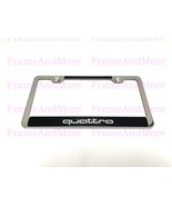 1x Quattro Carbon Fiber Style Stainless Steel Chrome Metal License Plate... - $13.28
