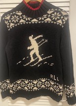 Vintage Ralph Lauren Downhill Ski Hand Knit Sweater Mock Neck Snowflake ... - $134.99