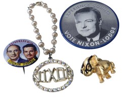 50&#39;s-60&#39;s Nixon Lodge, Barry Goldwater, Stevenson Sparkman Campaign Lot - $113.85