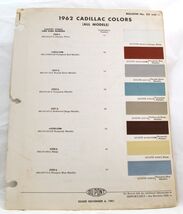 1962 Cadillac DuPont Paint Chip Color Bulletin #635 - $158.23 MXN