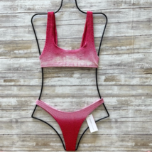 Bound By Bond Eye Hollywood Pink &#39;malibu&#39; And &#39;sinner&#39; Cheeky Bikini Set (O/S) - £137.04 GBP