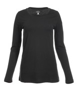 Blue Mountain YLK-1071 Women&#39;s Long-Sleeve Solid Scoop Neck T-Shirt Blac... - £22.29 GBP
