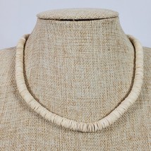 Vintage 1980s Paper Beaded Necklace 17 Inch Barrel Clasp - $16.83