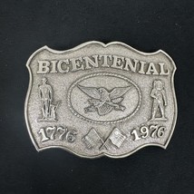 Vtg. 1976 Large Size Us Bicentennial Belt Buckle From Minuteman To Astronaut - £10.99 GBP