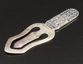 PERU 925 Sterling Silver - Vintage Aztec Mayan Warrior Bookmark - TR3416 - $43.59