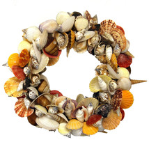 Scratch &amp; Dent Colorful Natural Mixed Seashell Wreath 12.5 Inch Diameter - £31.74 GBP