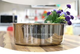 Kitchen Flower Stainless Steel Basin Dishpan Dish Washing Bowl Sink Basket (D) image 5