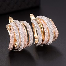 25Luxury Twist Braided Lines Colorful Full Mirco Pink Cubic Zirconia Setting Eur - £37.38 GBP