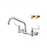 Commercial Sink Faucet Swivel Spout 12” Center Wall Mount Kitchen Faucet... - $59.39