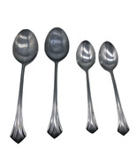 Reed &amp; Barton Spoons Set 4 Lot Rebacraft Stainless Flatware Soup &amp; Desse... - €22,06 EUR