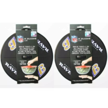 2pk NFL Baltimore Ravens Football Official 9&quot; Silicone Container Lids Black - £16.26 GBP