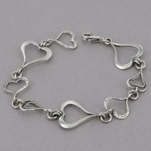 Retired Silpada SPREAD LOVE Sterling Silver Textured Heart Link Bracelet B1701 - $44.95