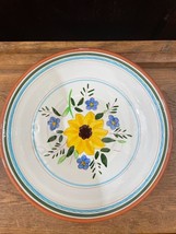 Stangl Pottery Large Pasta Bowl Salad Bowl Serving Bowl Yellow Blue Floral - £27.05 GBP
