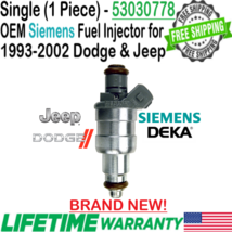 BRAND NEW OEM Siemens Deka x1 Fuel Injector for 1993-2002 Dodge &amp; Jeep I4 I6 V8 - £89.88 GBP