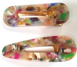 Lot of 2 Vintage Hair Clips Barrette Multi-color  Approx.  2.1/2" Long - $19.31