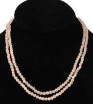 Vintage Pink Quartz Beaded Necklace 32inch Nature&#39;s Healing Stone - £17.03 GBP