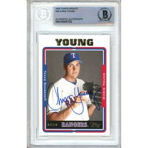 Chris Young Texas Rangers Auto 2005 Topps Update #58 Baseball BAS Autogr... - £62.68 GBP