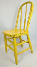 Vintage Yellow Child’s Windsor Chair 28&quot; T Rustic Decor Plant Stand Phot... - $94.04