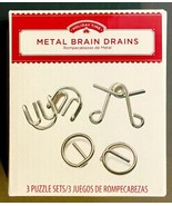 Holiday Time Metal Brain Drains 3 Travel Puzzle Sets Games Stocking Stuf... - $17.05 CAD