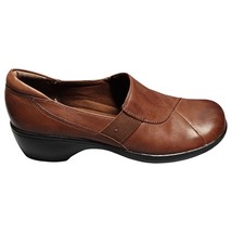 Clarks Bendables Comfort Shoes Womens 8.5M Brown Leather Low Heel Slip O... - $27.73