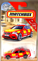 2018 Matchbox 68/125 MBX Rescue 15/30 BMW M5 Red-Yellow w/Dark Chrome 5 Spokes - £7.86 GBP