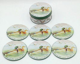 Mallard Ducks by John Gould 1804-1881 Round Metal Tin with Coasters 1984 - £7.82 GBP