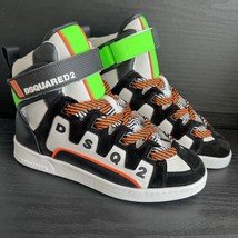 Dsquared2 Unisex Boxer High Top Fashion Sneaker Sz 39 EU White Black New... - $113.85