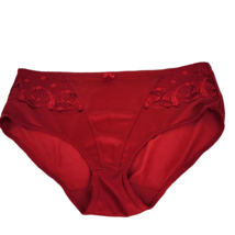 Shiny Red Plus Size Panties Briefs with Lace Inset 10 Sissy Granny Girly Pinup - £22.92 GBP