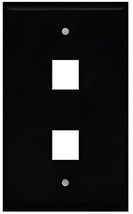 RiteAV Blank Wall Plate for Keystone Jacks - Black 1 Gang 2 Port - $6.29