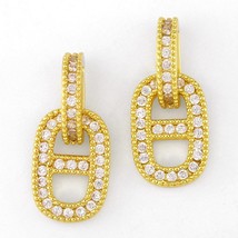 FA Geometric Small Oval Drop Earrings For Women With Stone Gold Earrings Dangle  - £8.53 GBP