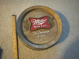 Vtg. Miller High Life Beer Barrel Keg Sign - Game Room Man Cave - £69.61 GBP