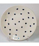 Matceramica 9in. Luncheon Salad Plate Blue White Dots Handpainted Stoneware - £12.42 GBP