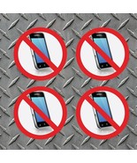 4 Pack NO PHONE Window Door Be Quit Stop Cell Mobile Sign 4&#39;&#39; x 4&quot; FREE ... - $7.98 CAD