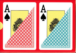CHIPS and GAMES Plastic Playing Cards 2 Decks Poker Size Jumbo - £11.54 GBP