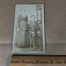 CDV Middle Aged Couple Victorian Man Seated Woman Standing Dimmore Carlisle Pa - £11.31 GBP