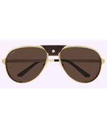 Cartier Santos Collection Sunglasses CT0296S-05 Gold Brown Polarized Lenses - $1,449.00