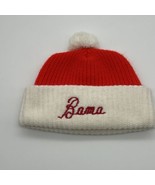 Vintage Bama Alabama Beanie Red White Made In USA Pom Unisex Ski - £14.20 GBP