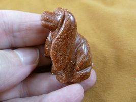 Y-DOG-CS-564) Orange Goldstone COCKER SPANIEL dog gemstone gem carving s... - $15.79