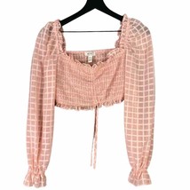Pink Long Sleeve Crop Top Juniors S Stretchy Comfy Casual Chic Everyday - £10.09 GBP