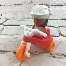 Fisher Price Little People Girl Figure With Red/Orange Tricycle Mattel 2012 - $11.88