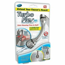 Turbo Flex 360 Instant Hands Free Faucet Swivel Sprayer Sink Hose - £7.92 GBP