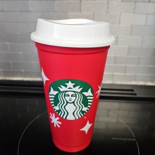 Starbucks 1996 Christmas Holiday Grande 16 Oz Red Reusable Coffee Cup 25 years - $14.84