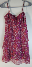 American Eagle Tank Dress Women Size 2 Pink Floral Print Round Neck Zip Pullover - £11.64 GBP